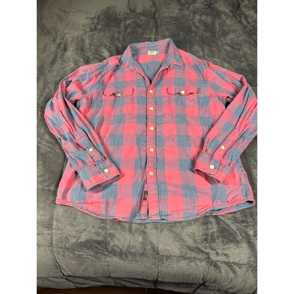 Faherty Other - Faherty Mens Pink Blue Buffalo Check Flannel Button Down Shirt Large RN140476